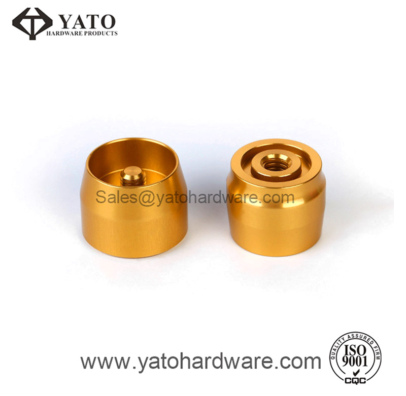 Machined Electronic Components with Gold Anodized